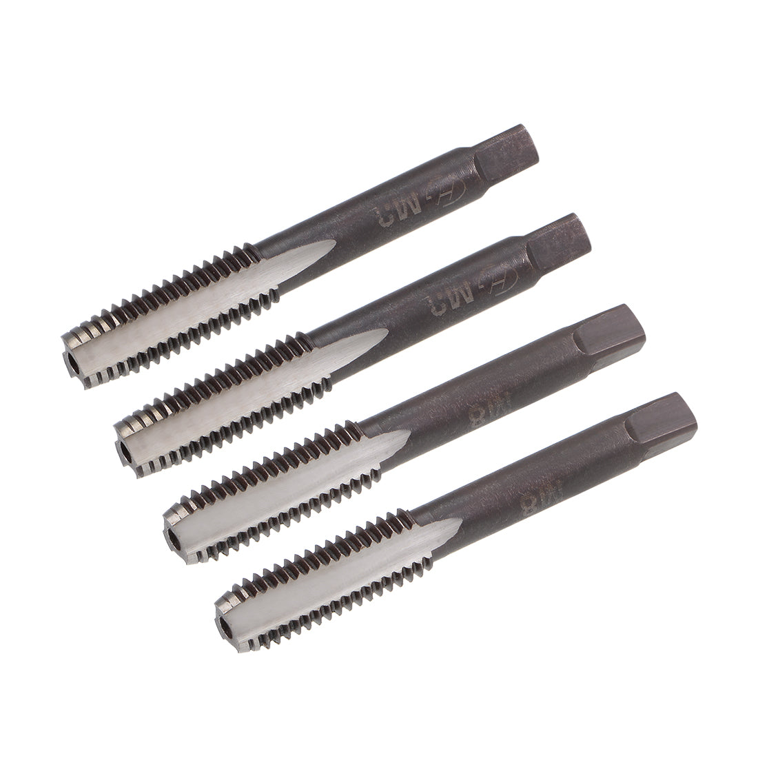 Harfington Metric Hand Tap M8 Thread 1.25 Pitch 3 Straight Flutes H2 Alloy Tool Steel 2 Pairs
