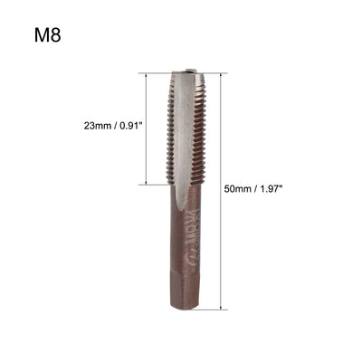 Harfington Metric Hand Tap 3 Straight Flutes H2 Alloy Tool Steel 1 Pair