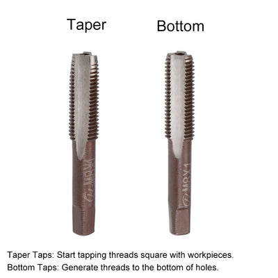 Harfington Metric Hand Tap 3 Straight Flutes H2 Alloy Tool Steel 1 Pair