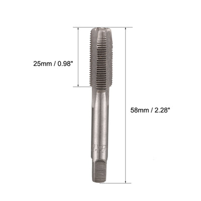 Harfington Metric Hand Tap M8 Thread 0.75 Pitch 3 Straight Flutes H2 Alloy Tool Steel 1 Pair