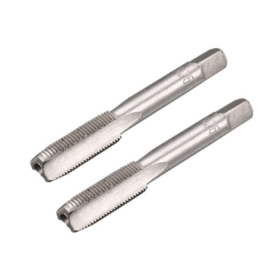 Harfington Metric Hand Tap M8 Thread 0.75 Pitch 3 Straight Flutes H2 Alloy Tool Steel 1 Pair