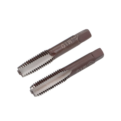 Harfington Metric Hand Tap M10 Thread 1.5 Pitch 3 Straight Flutes H2 Alloy Tool Steel 1 Pair