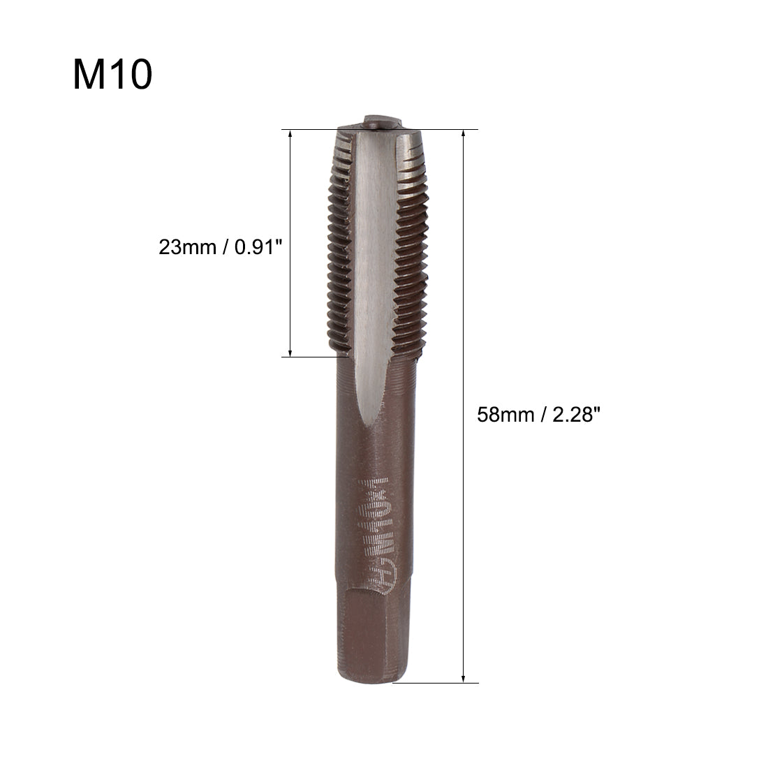 Harfington Metric Hand Tap 3 Straight Flutes H2 Alloy Tool Steel 1 Pair