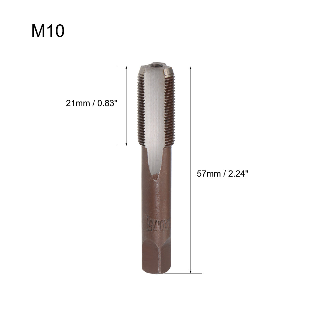 Harfington Metric Hand Tap 3 Straight Flutes H2 Alloy Tool Steel 1 Pair