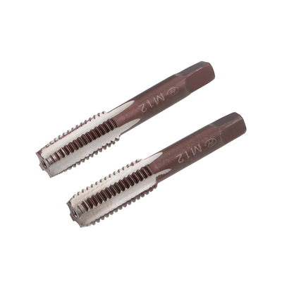 Harfington Metric Hand Tap 4 Straight Flutes H2 Alloy Tool Steel 1 Pair