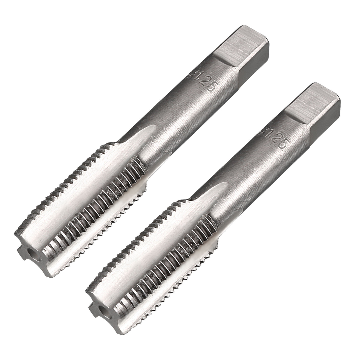 Harfington Metric Hand Tap M12 Thread 1.25 Pitch 4 Straight Flutes H2 Alloy Tool Steel 1 Pair