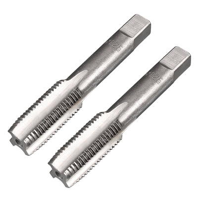 Harfington Metric Hand Tap M12 Thread 1.25 Pitch 4 Straight Flutes H2 Alloy Tool Steel 1 Pair