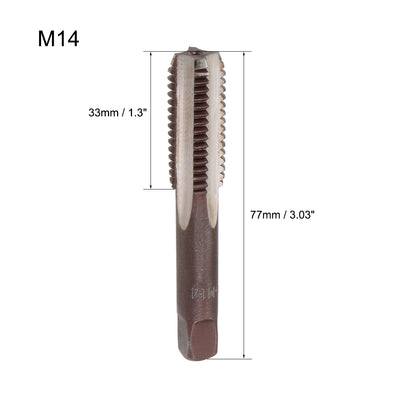 Harfington Metric Hand Tap 4 Straight Flutes H2 Alloy Tool Steel 1 Pair
