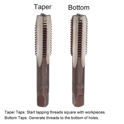 Harfington Metric Hand Tap 4 Straight Flutes H2 Alloy Tool Steel 1 Pair