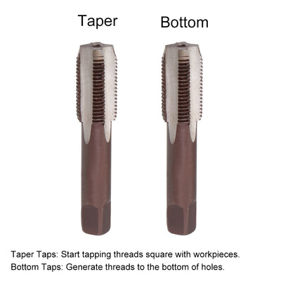 Harfington Metric Hand Tap M14 Thread 1 Pitch 4 Straight Flutes H2 Alloy Tool Steel 1 Pair