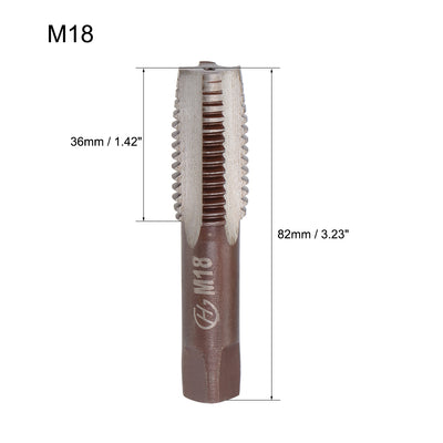Harfington Metric Hand Tap 4 Straight Flutes H2 Alloy Tool Steel 1 Pair