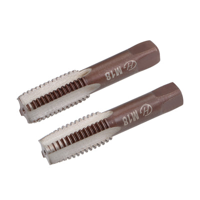 Harfington Metric Hand Tap 4 Straight Flutes H2 Alloy Tool Steel 1 Pair