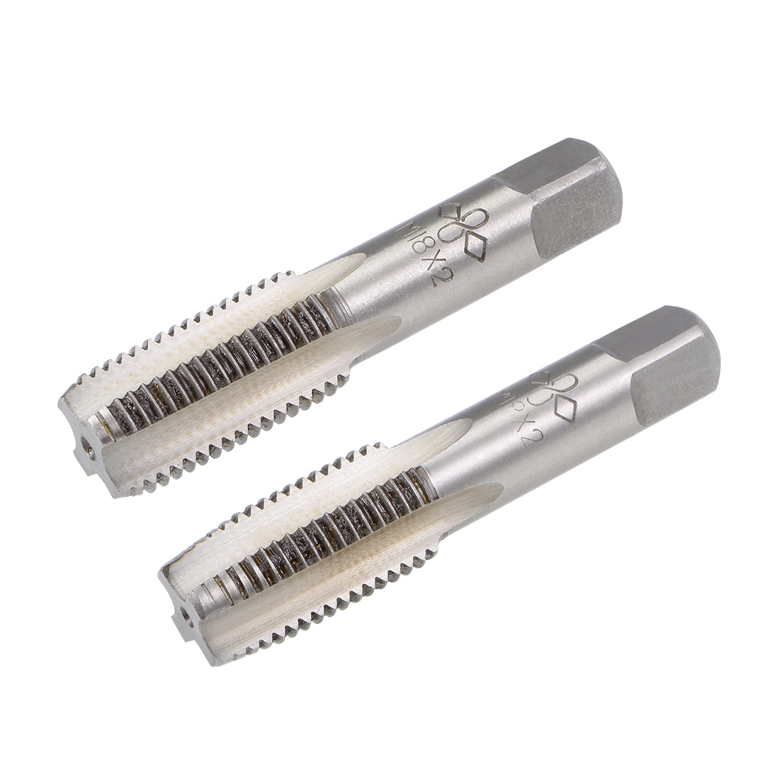 Harfington Metric Hand Tap 4 Straight Flutes Alloy Tool Steel 1 Pair
