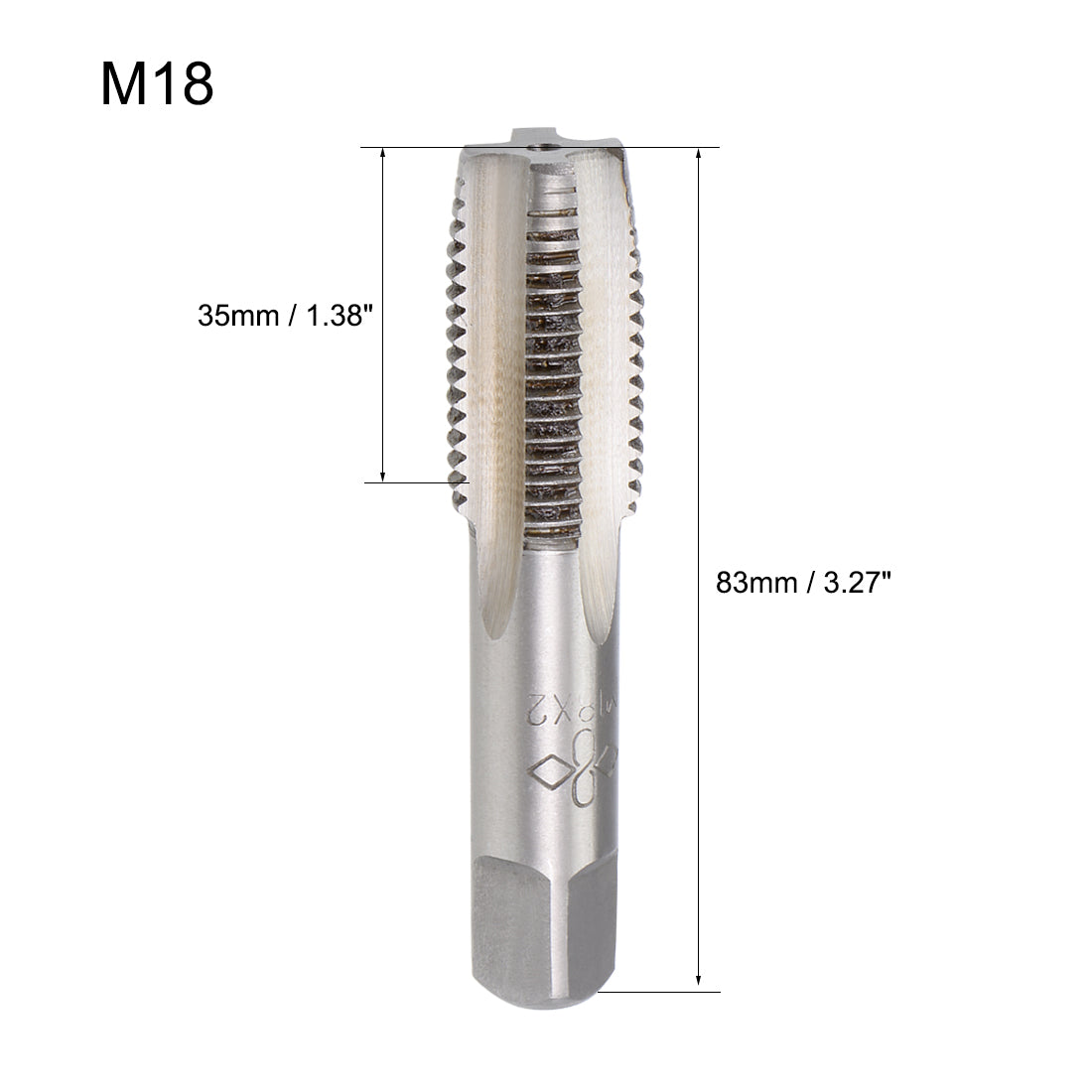 Harfington Metric Hand Tap 4 Straight Flutes H2 Alloy Tool Steel 2Pairs