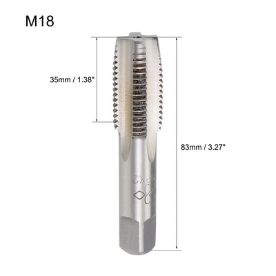 Harfington Metric Hand Tap 4 Straight Flutes H2 Alloy Tool Steel 2Pairs