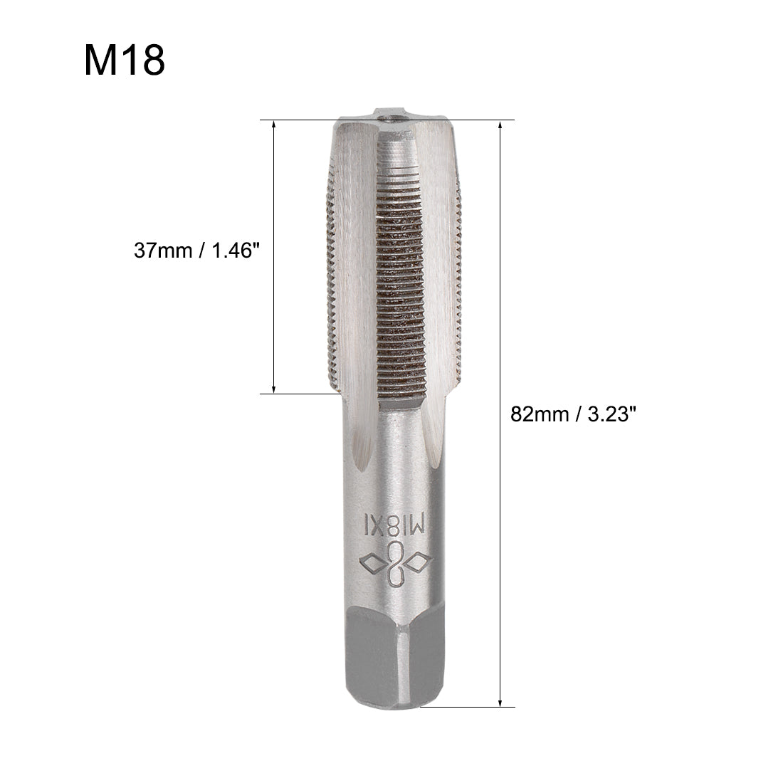 Harfington Metric Hand Tap 4 Straight Flutes Alloy Tool Steel 1 Pair