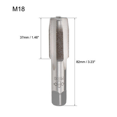Harfington Metric Hand Tap 4 Straight Flutes Alloy Tool Steel 1 Pair