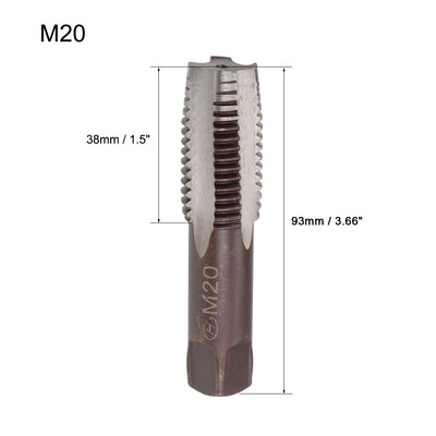 Harfington Metric Hand Tap 4 Straight Flutes H2 Alloy Tool Steel 1 Pair