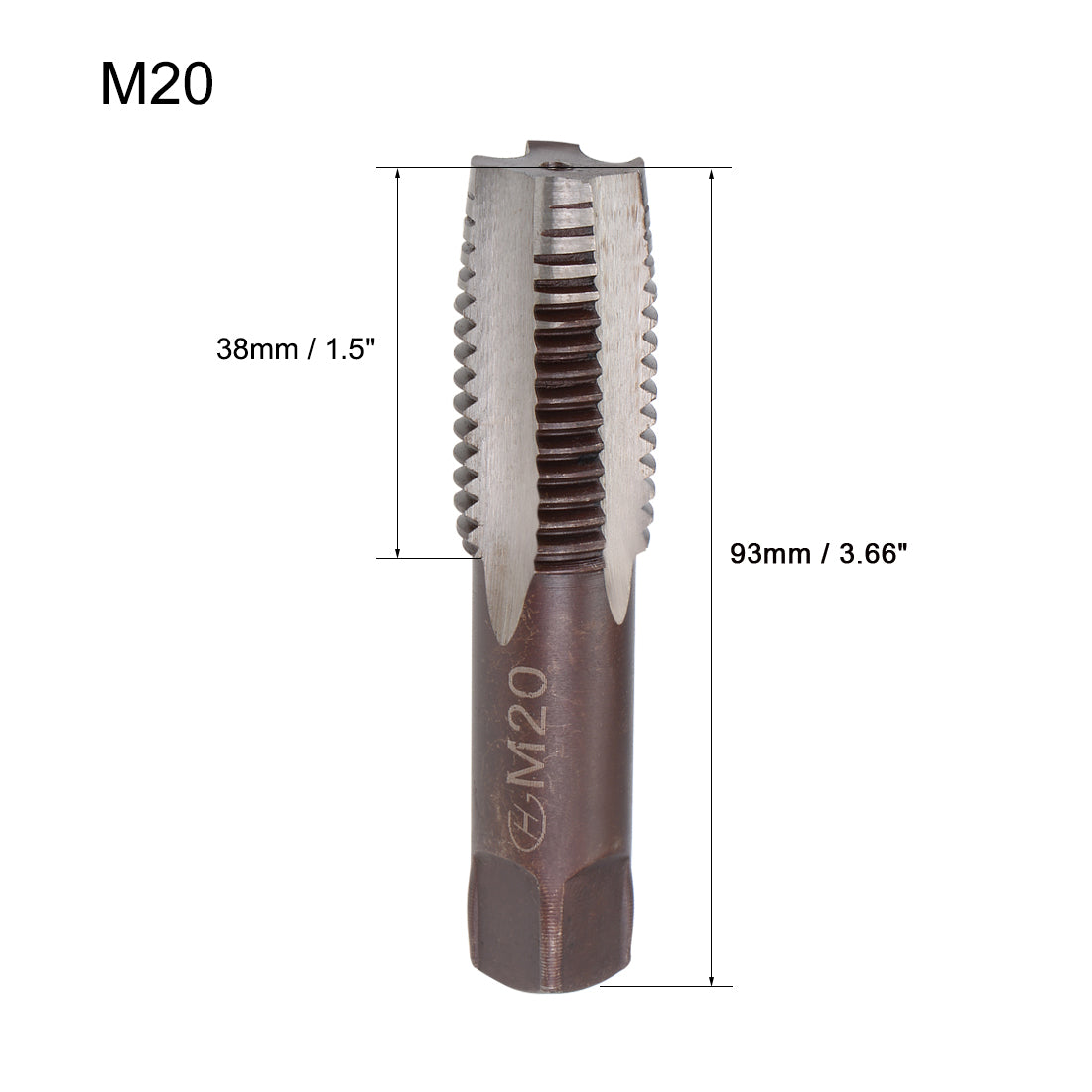 Harfington Metric Hand Tap 4 Straight Flutes H2 Alloy Tool Steel 1 Pair