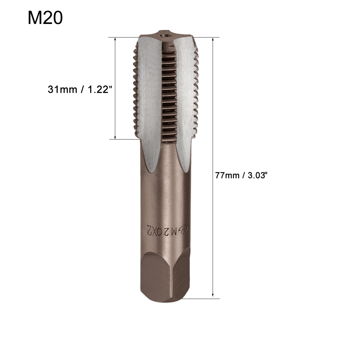 Harfington Metric Hand Tap 4 Straight Flutes Alloy Tool Steel 1 Pair