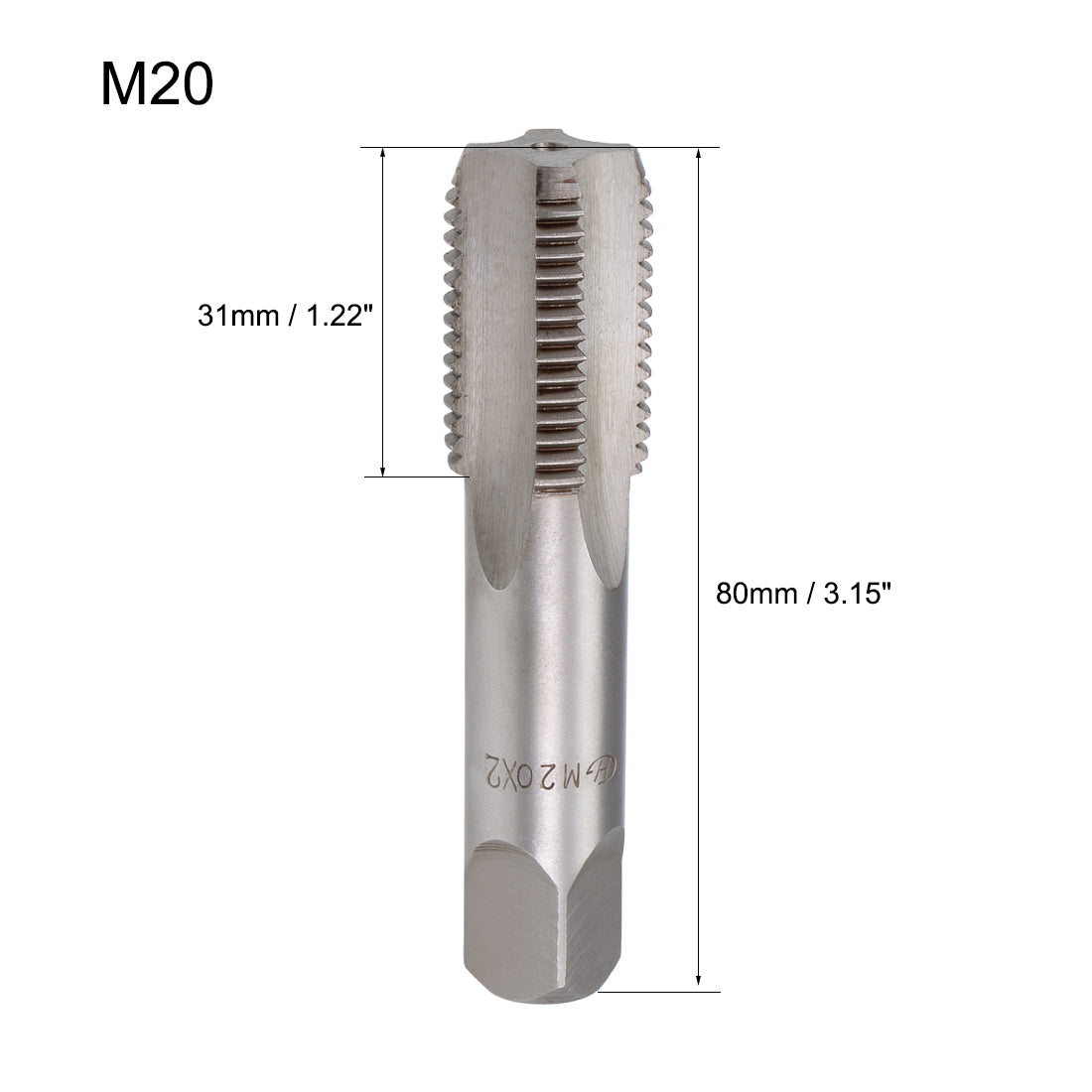Harfington Metric Hand Tap 4 Straight Flutes H2 Alloy Tool Steel 2Pairs
