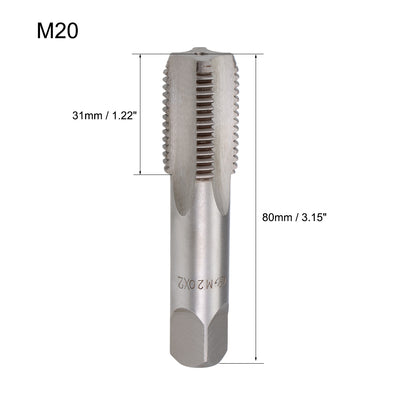Harfington Metric Hand Tap 4 Straight Flutes H2 Alloy Tool Steel 2Pairs