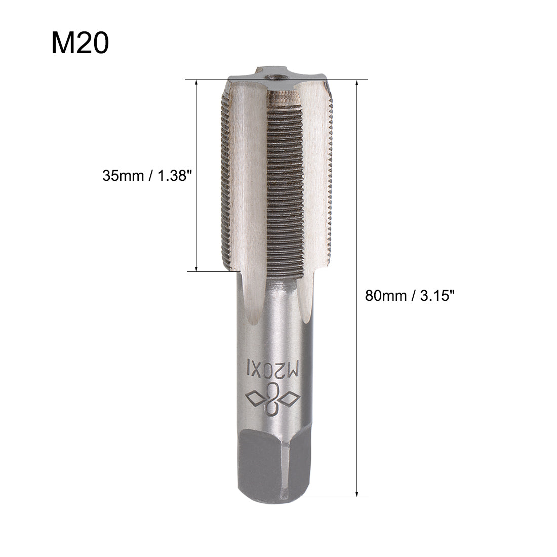 Harfington Metric Hand Tap 4 Straight Flutes H2 Alloy Tool Steel 2Pairs