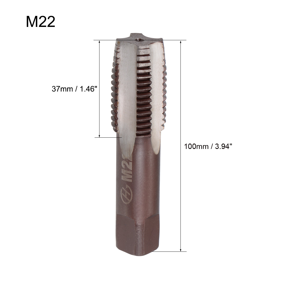 Harfington Metric Hand Tap 4 Straight Flutes H2 Alloy Tool Steel 1 Pair