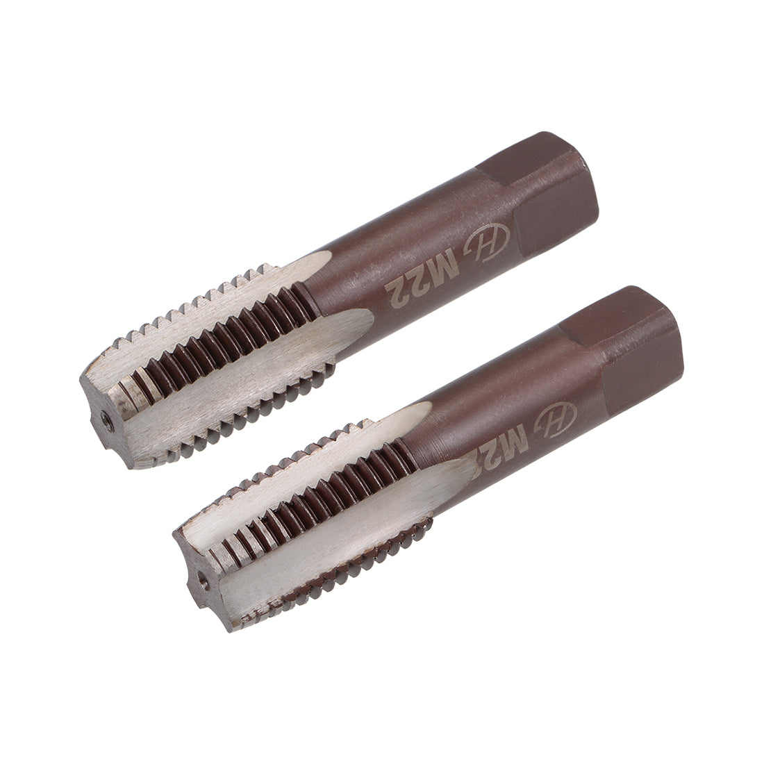 Harfington Metric Hand Tap 4 Straight Flutes H2 Alloy Tool Steel 1 Pair