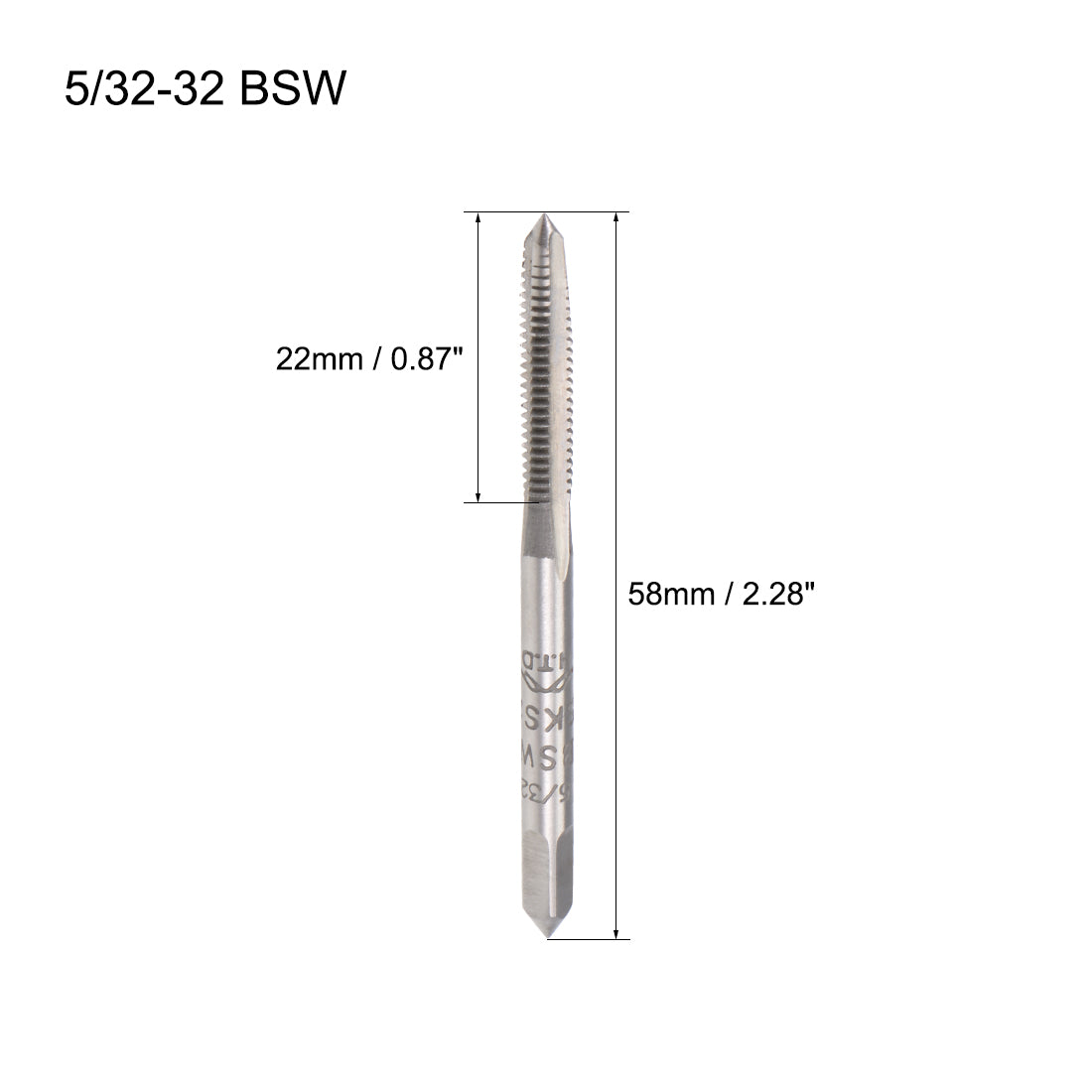 Harfington Machine Tap BSW Thread Pitch 3 Straight Flutes