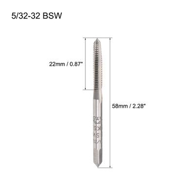 Harfington Machine Tap Thread Pitch 3 Straight Flutes H2 High Speed Steel 2pcs