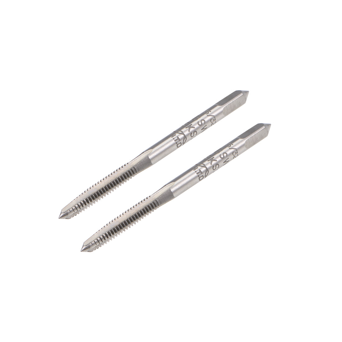 Harfington Machine Tap Thread Pitch 3 Straight Flutes H2 High Speed Steel 2pcs