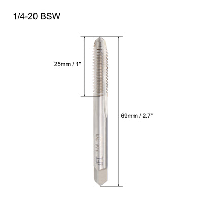 Harfington Machine Tap Thread Pitch 3 Straight Flutes H2 High Speed Steel 2pcs