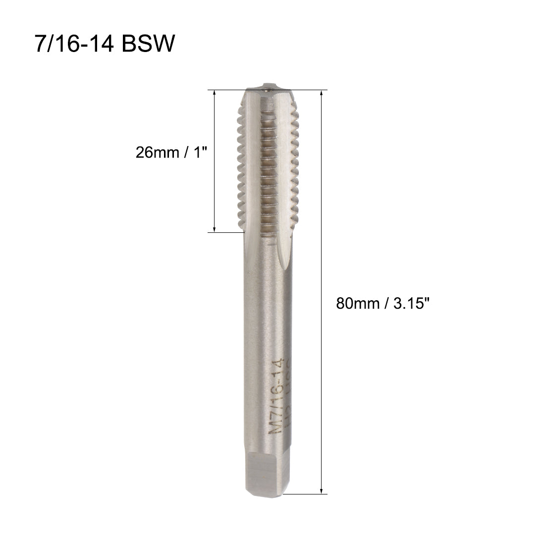 Harfington Machine Tap BSW Thread Pitch 4 Straight Flutes H2