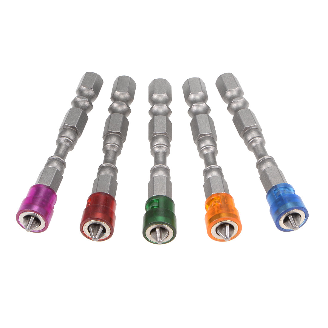 Harfington Magnetic  Design Phillips Cross PH2 Screwdriver Single-Head Bits Set, 1/4 Inch Hex Shank Electric Power Screw Driver Bit, 65mm 5pcs