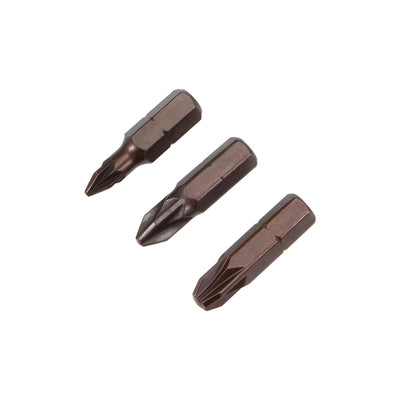 Harfington 1/4-Inch Hex Shank Magnetic #1 #2 #3 Screwdriver Bit 25mm Length 3pcs