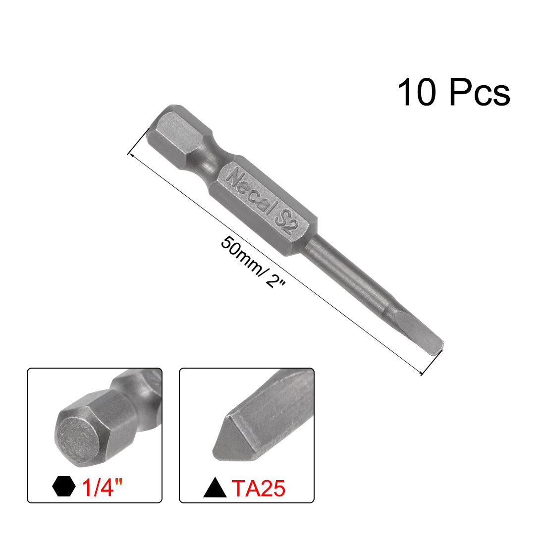 Harfington 10 Pcs TA25 Magnetic Triangular Head Screwdriver Bits, 1/4 Inch Hex Shank 2-inch Length S2 Power Tools