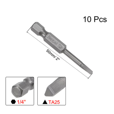 Harfington 10 Pcs TA25 Magnetic Triangular Head Screwdriver Bits, 1/4 Inch Hex Shank 2-inch Length S2 Power Tools