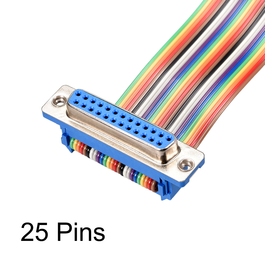 Harfington IDC Rainbow Wire Flat Ribbon Cable DB25 Female to DB25 Female Connector 2.54mm Pitch 19.7inch Length