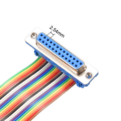 Harfington IDC Rainbow Wire Flat Ribbon Cable DB25 Female to DB25 Female Connector 2.54mm Pitch 19.7inch Length