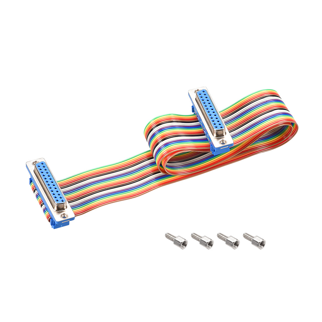 Harfington IDC Rainbow Wire Flat Ribbon Cable DB25 Female to DB25 Female Connector 2.54mm Pitch 19.7inch Length