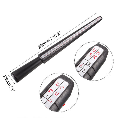 Harfington Ring Sizer Mandrel Kit 4 Sizes Finger Measuring Stick Ruler Gauge Plastic Measurement Tool Purple Black 1 Set