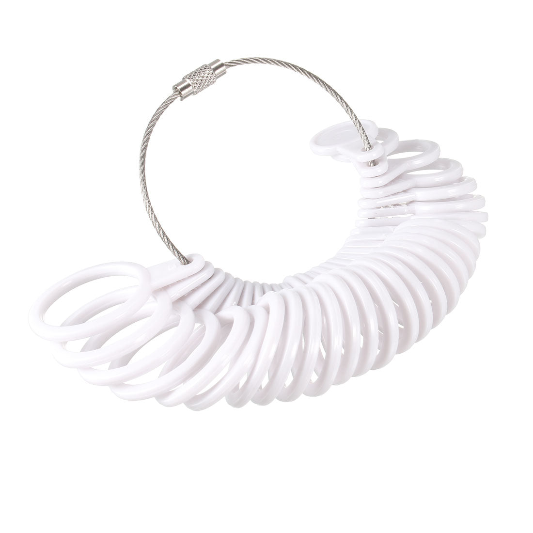 Harfington Finger Ring Sizer Gauge Set Circle Models Plastic Measuring Tool US 0-13 with Half Size White