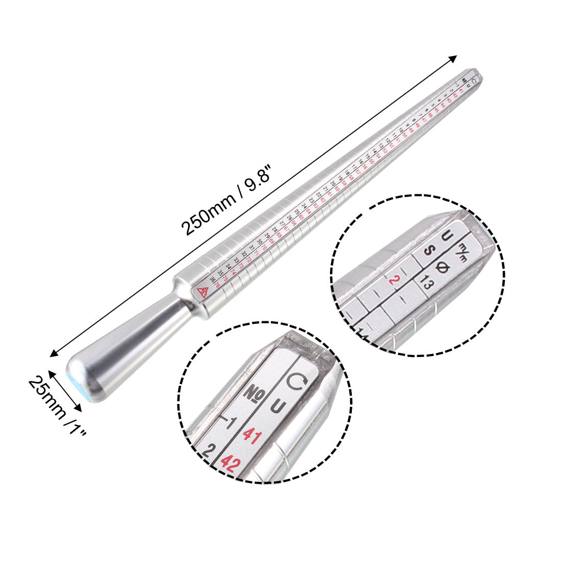 Harfington Aluminum Zinc Alloy Measure Tool Ring Mandrel Kit