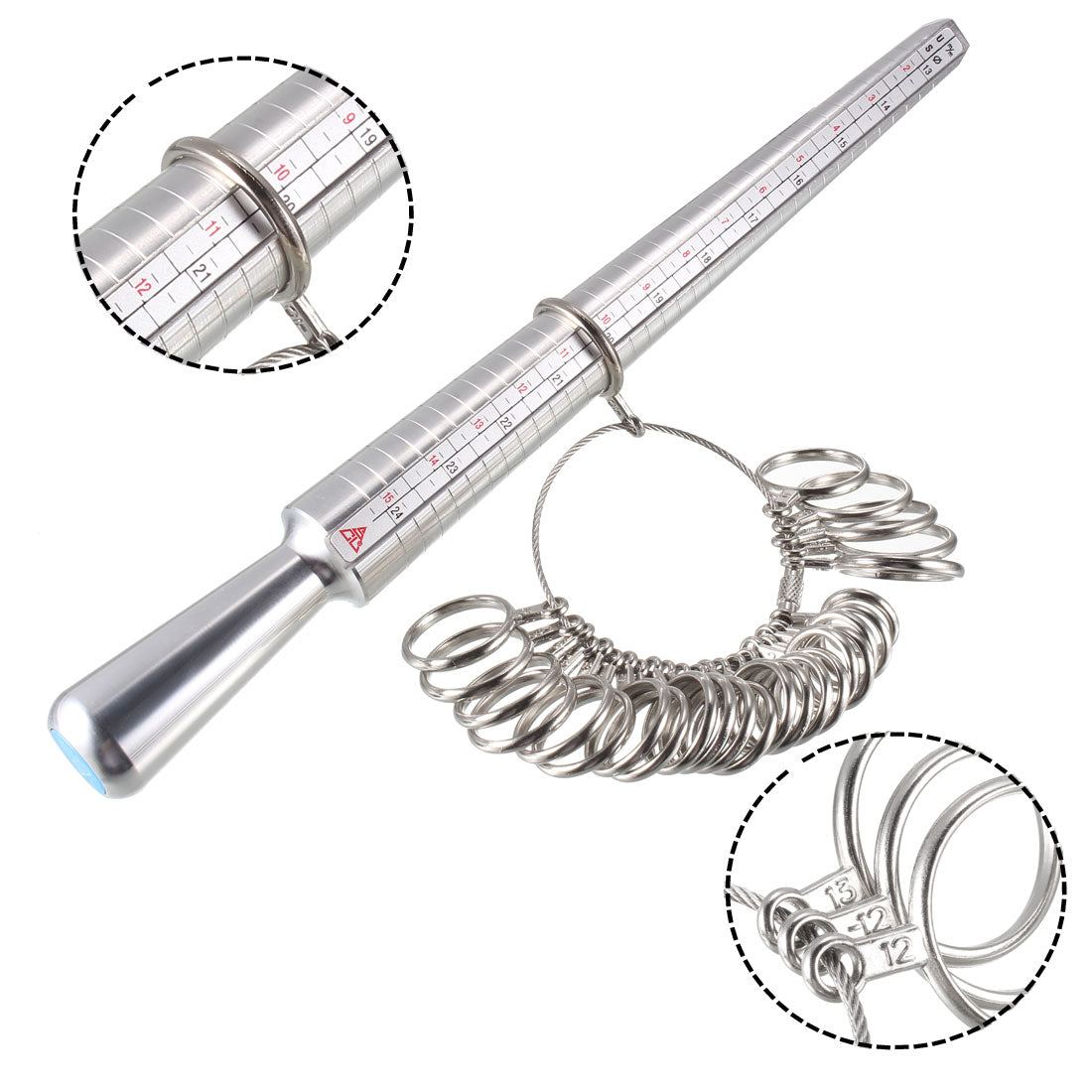 Harfington Aluminum Zinc Alloy Measure Tool Ring Mandrel Kit