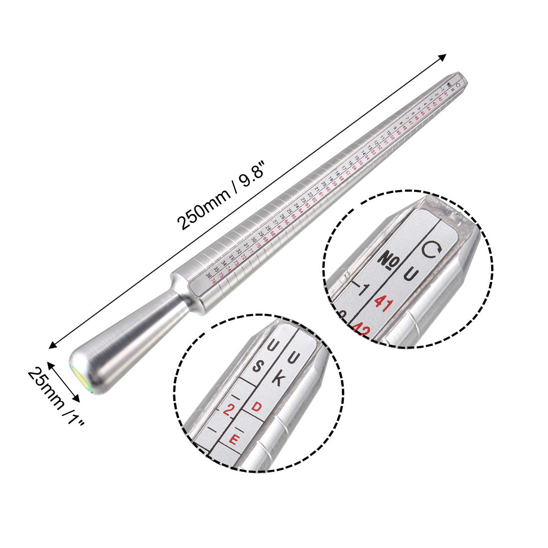 Harfington Aluminum Zinc Alloy Measure Tool Ring Mandrel Kit