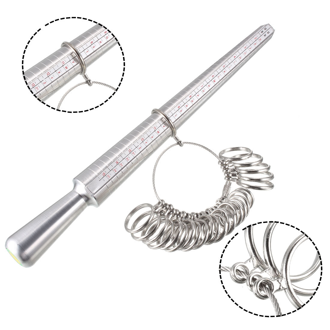 Harfington Aluminum Zinc Alloy Measure Tool Ring Mandrel Kit