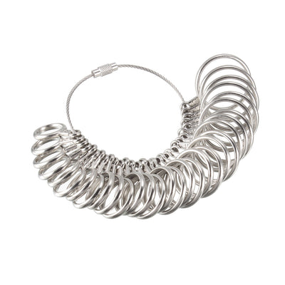 Harfington Finger Ring Sizer Gauge Set US 0-15 Circle Models Zinc Alloy Measuring Tool with Half Size