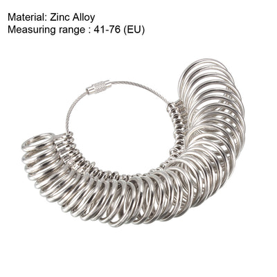 Harfington Finger Ring Sizer Gauge Set EU 41-76 Circle Models Zinc Alloy Measuring Tool