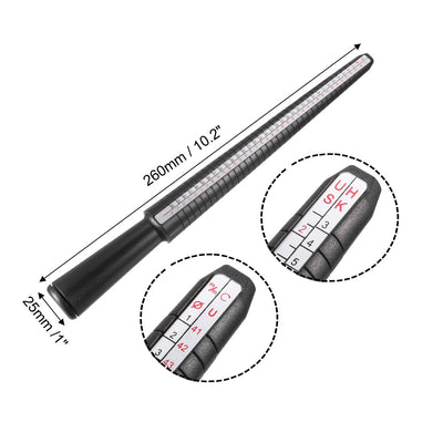 Harfington Ring Sizer Gauge Mandrel Stick Kit 4 Sizes Plastic 4 in 1 Multi-Function with 28 Circle Models Finger Measuring Ruler Rubber Hammer